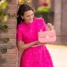 Borsa da donna a mano 022g rosa combinato lifestyle
