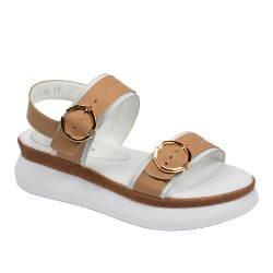 Sandali donna 5106 bianco+marrone