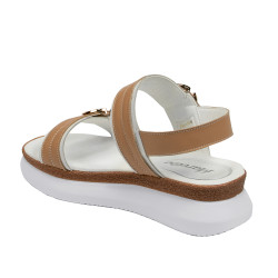 Sandali donna 5106 bianco+marrone