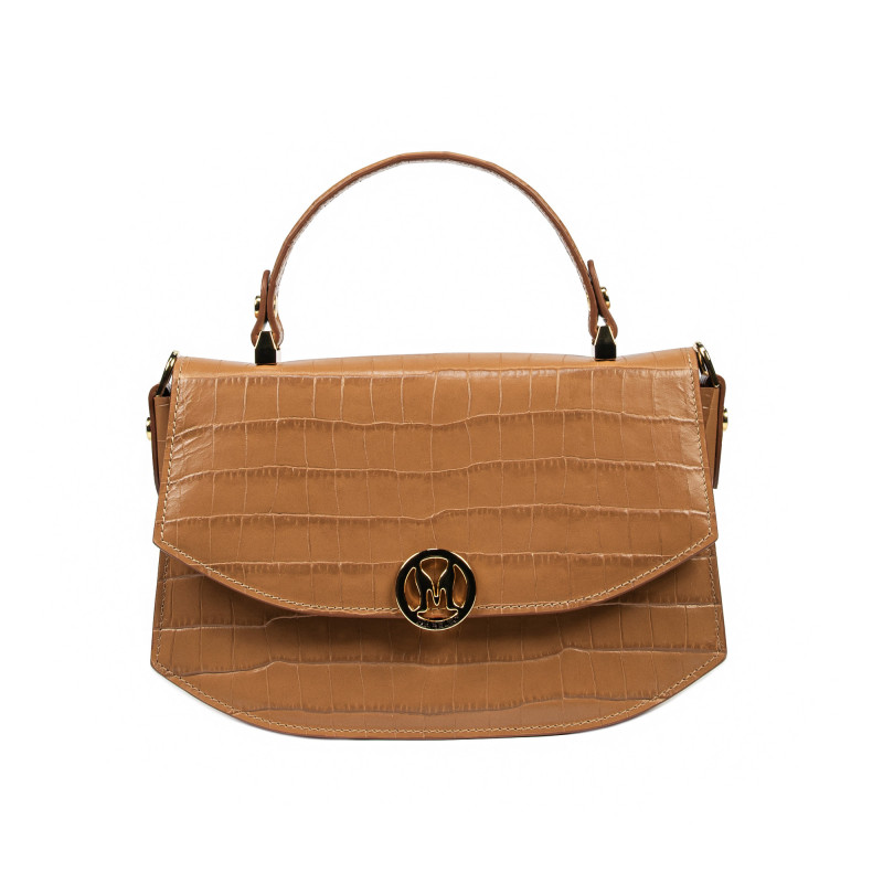 Borsa donna a mano 023g coccodrillo marrone