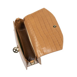 Borsa donna a mano 023g coccodrillo marrone