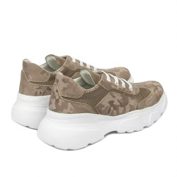 Scarpe sportive donna 6053 cappuccino camuflaj combinato
