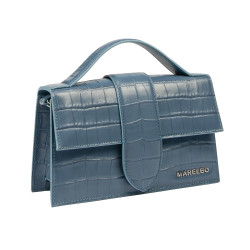 Borsa da donna a tracolla 028g 01 coccodrillo blu