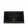 Borsa donna a tracolla 029g coccodrillo verniciato nero