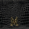 Borsa donna a tracolla 029g coccodrillo verniciato nero