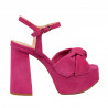 Sandali donna 1310 rosa velluto 01