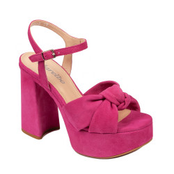 Sandali donna 1310 rosa velluto 01