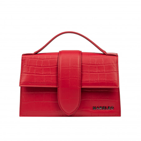 Borsa da donna a tracolla 028g 01 croco rosso