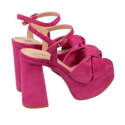 Sandali donna 1310 rosa velluto 01