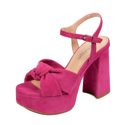 Sandali donna 1310 rosa velluto 01