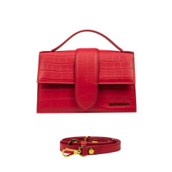 Borsa da donna a tracolla 028g coccodrillo rosso