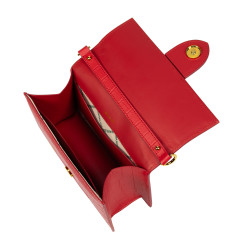 Borsa da donna a tracolla 028g coccodrillo rosso