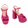 Sandali donna 1310 rosa velluto 01