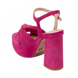 Sandali donna 1310 rosa velluto 01