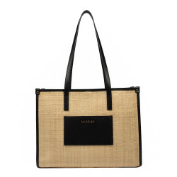 Borsa donna da spiaggia 031g rafia combinato