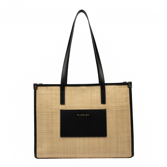 Borsa donna da spiaggia 031g rafia combinato