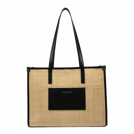 Borsa donna da spiaggia 031g rafia combinato