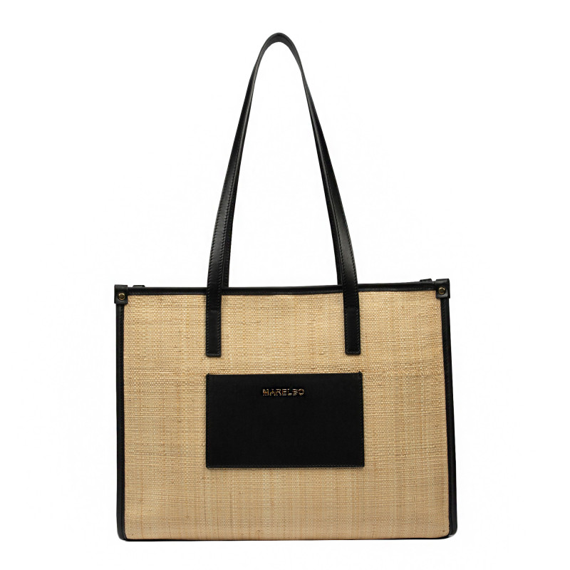 Borsa donna da spiaggia 031g rafia combinato