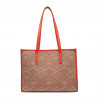 Borsa da spiaggia donna 031-1g motivo rosa combinato+arancione