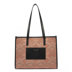 Borsa da spiaggia da donna 031g motivo rosa combinato