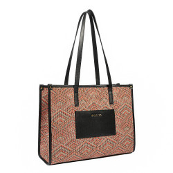 Borsa da spiaggia da donna 031g motivo rosa combinato