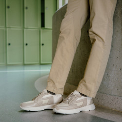 Scarpe sportive uomo 966 beige combinato lifestyle