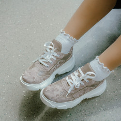 Scarpe sportive donna 6053 beige mimetico combinato lifestyle