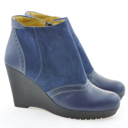 Stivaletti donna 3268 indigo velluto combinato
