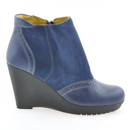 Stivaletti donna 3268 indigo velluto combinato