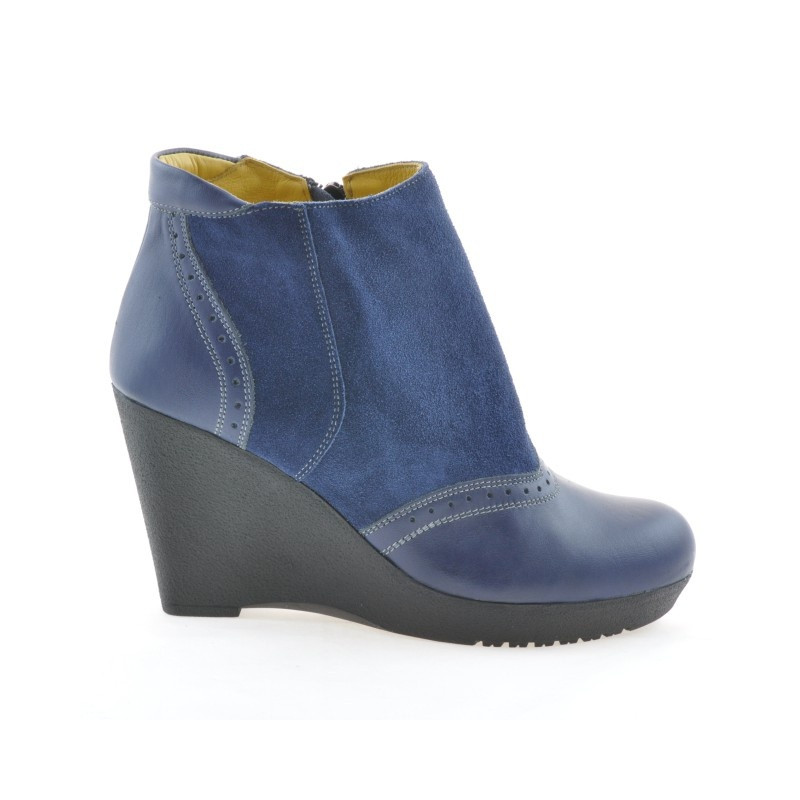 Stivaletti donna 3268 indigo velluto combinato