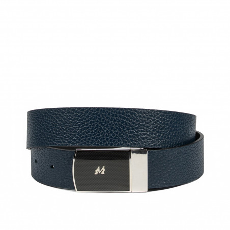 Cintura uomo 62b bicolore biz blu+nero opaco