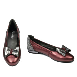 Ballerine donna 6014 bordeaux perlato combinato