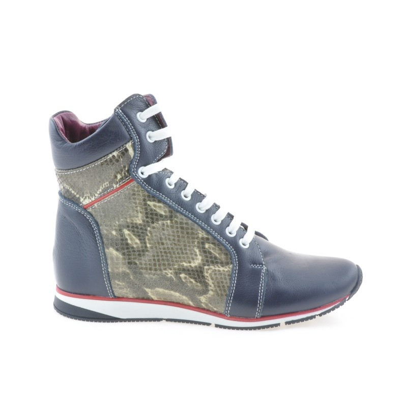 Stivaletti donna 3275 indaco combinato