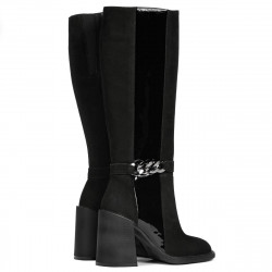 Stivali donna 1185 bufalo nero combinato