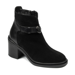 Stivaletti donna 3400 bufalo nero combinato