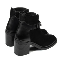 Stivaletti donna 3400 bufalo nero combinato