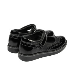 Scarpe per bambini piccoli 56c in vernice nera combinata