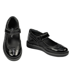 Scarpe per bambini piccoli 56c in vernice nera combinata