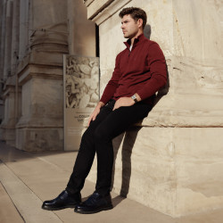 Scarpe eleganti uomo 972 vernice indaco combinato lifestyle