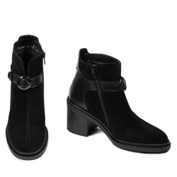 Stivaletti donna 3400 bufalo nero combinato