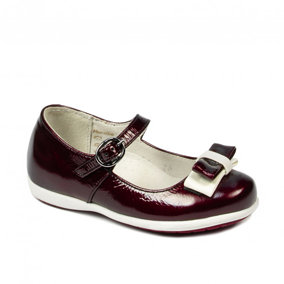 Scarpe per bambini piccoli 51c vernice bordeaux+bianco