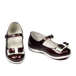 Scarpe per bambini piccoli 51c vernice bordeaux+bianco