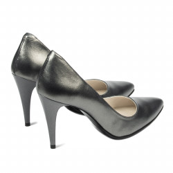 Scarpe eleganti donna 1246 grigio metallizzato