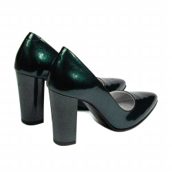 Scarpe eleganti da donna 1261 vernice verde perlato