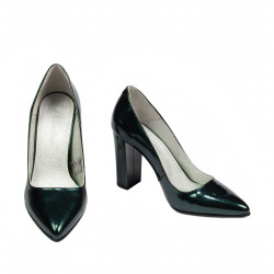 Scarpe eleganti da donna 1261 vernice verde perlato
