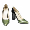 Scarpe eleganti da donna 1261 vernice verde+nero
