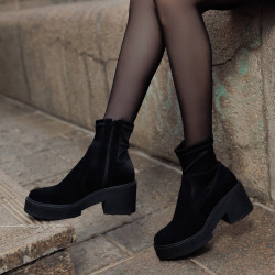 Stivaletti donna 3399 bufo nero combinato