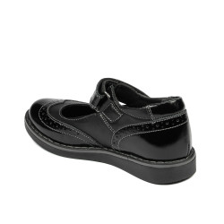 Scarpe per bambini piccoli 56c in vernice nera combinata