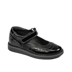 Scarpe per bambini piccoli 56c in vernice nera combinata