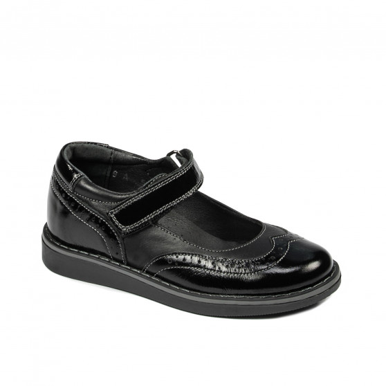 Scarpe per bambini piccoli 56c in vernice nera combinata
